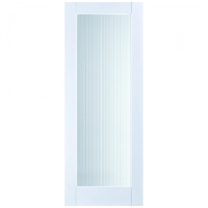 IONIC - 1 Pane Reeded Glass White Primed