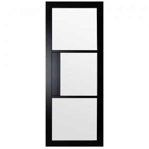 BELGRAVIA - Berkeley 3 Lite Clear Glass Premium Primed Black