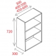KITCHEN CARCASS 600MM NATURAL GREY - Standard Wall Unit