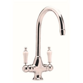 Chrome SB304 White Ceramic Lever Handles Sink Mixer tap