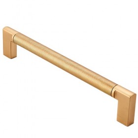 Knurled D Handle Brushed Brass 160mm