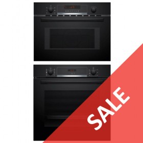 BOSCH Pack Series 4 - Built-in Single Oven HQA534BB3B & CMA583MB0B & Built-in Microwave CMA583MB0B