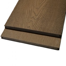 WPC 3D WOODGRAIN "Teak Brown" - Solid Wide Board (249mm – 10”) Composite Decking 4M