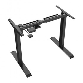 Height Adjustable Desk Frame - 2 Stage Single Motor Black