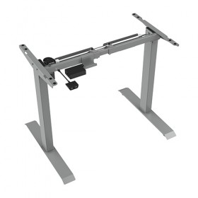 Height Adjustable Desk Frame - 2 Stage Single Motor Grey