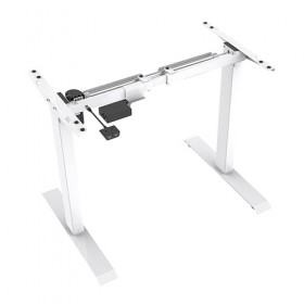Height Adjustable Desk Frame - 2 Stage Single Motor White