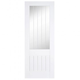 CONTRACT WHITE - Pegasus 1 Lite Clear Glass Internal Doors