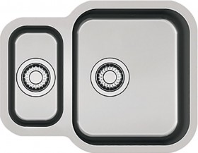FRANKE - Base Undermounted Bowl & Half Sink 58cm Stainless Steel Boxed & Basket Strainer Waste Overflow Clips & Template