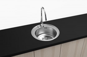 PE100 - Round Bowl Sink in Stainless Steel With Tap Hole