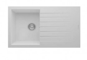 Composite Sink - Granite White Single Bowl & Single Drainer
