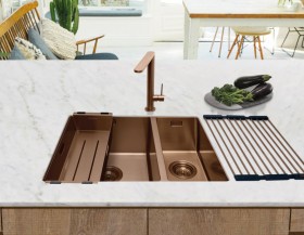 CAPLE - Mode3415RCO Inset or Undermount Sink Copper Finish