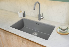 CAPLE - Lee760PG Undermount Geotech Granite Sink Pebble Grey