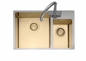 CAPLE - Mode175GD Undermount Inset Sink Gold and Stainless Steel