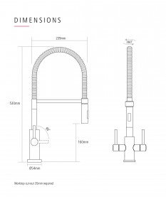 CAPLE - Novato Pull-out Kitchen Tap Stainless Steel