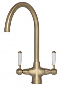 CAPLE - Shaftsbusy Dual Lever Kitchen Tap Antique Brass