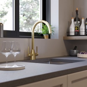 EIRLINE - Ivy Dual Lever Kitchen Tap Brushed Brass