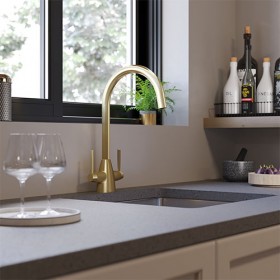 EIRLINE - Ivy Dual Lever Kitchen Tap Brushed Brass