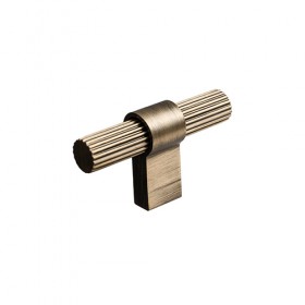 Antique Brushed Brass Fluted T Bar 60mm