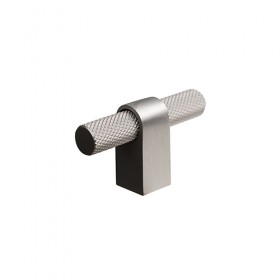 Brushed Knurled Nickel T-Bar 60mm