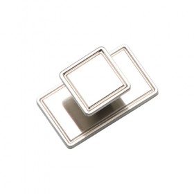 Brushed Nickle Square backplate knob