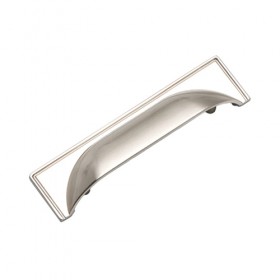 Brushed Nickle Rectangular Backplate Cup Handle 2