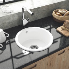 Undermount round kitchen ceramic sink