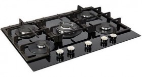 NORDMENDE - Gas Hob Cast Iron Pan Supports Black 70CM