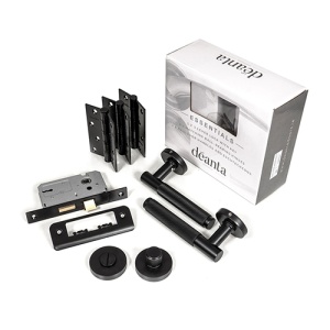 DEANTA - Roma Matt Black Bathroom Lockset LHH048  