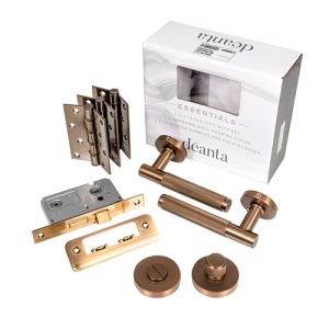 DEANTA - Roma Satin Dark Rose Gold Bathroom Lockset LHH069 