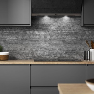 ALLOY SPLASHBACKS - Concrete Chevron Timber