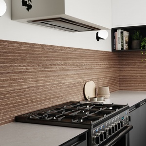 ALLOY SPLASHBACKS - Flutted Oak Timber