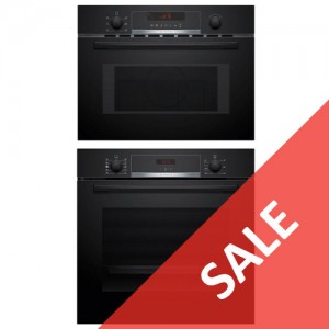 BOSCH Pack Series 4 - Built-in Single Oven HQA534BB3B & CMA583MB0B & Built-in Microwave CMA583MB0B