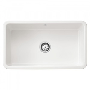 SANINDUSA - Ceramic Farmhouse Sink White Large Bowl 800mm