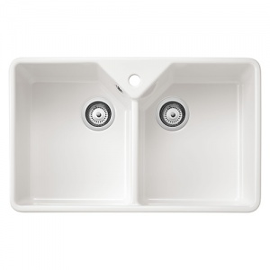 Ceramic Farmhouse Sink White Double Bowl 800mm
