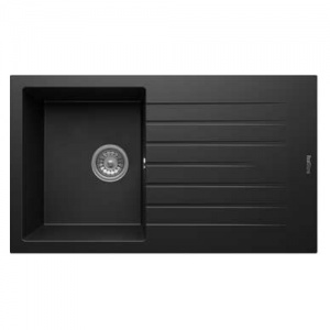 Composite Sink - Granite Black Single Bowl & Single Drainer XL