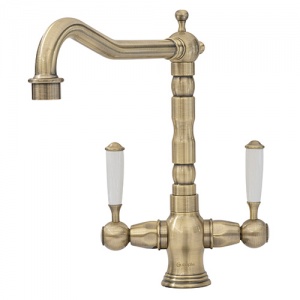 CAPLE - Hadley Dual Lever Kitchen Tap Antique Brass