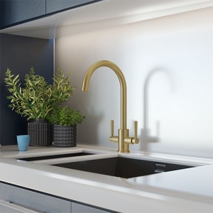 EIRLINE - Noa Dual Lever Kitchen Tap Brushed Brass