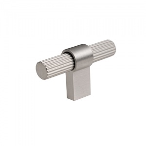 Fluted Brushed Nickel T-Bar Handle 60mm
