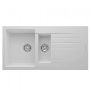 Composite Sink - Granite White 1.5 Bowl & Drainer