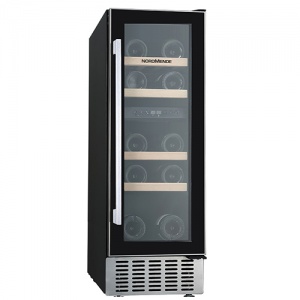 NORDMENDE - 30cm Free Standing / Built In Wine Cooler 17 Bottle Dual Zone Slim Inox Frame