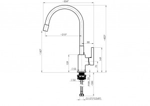 RUBINETA - Flexy Side Lever Flexible Spout Black Tap