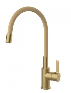 RUBINETA - Flexy Side Lever Flexible Spout Brushed Golg Tap