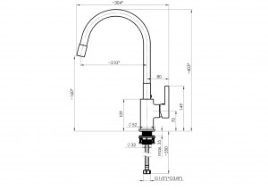 RUBINETA - Flexy Side Lever Flexible Spout Brushed Grey Tap