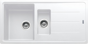 FRANKE - Basis 1.5 Bowl Sink Reversible Fragranite Polar White