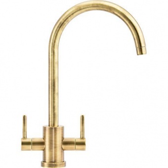 FRANKE - Krios J-Spout Slim Dual Lever Tap Brass
