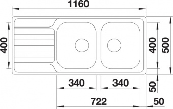 BLANCO - Dinas 8 S Reversible Inset Sink