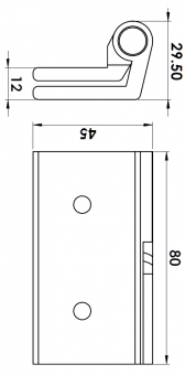 ALM - Rise and Fall Butt Hinge LH