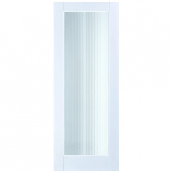 IONIC - 1 Pane Reeded Glass White Primed