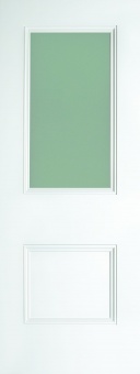 EUROPEAN WHITE - Paris 2 Panel Primed White Opal Lam Glass