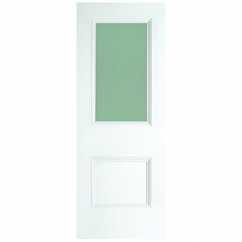 EUROPEAN WHITE - Paris 2 Panel Primed White Opal Lam Glass